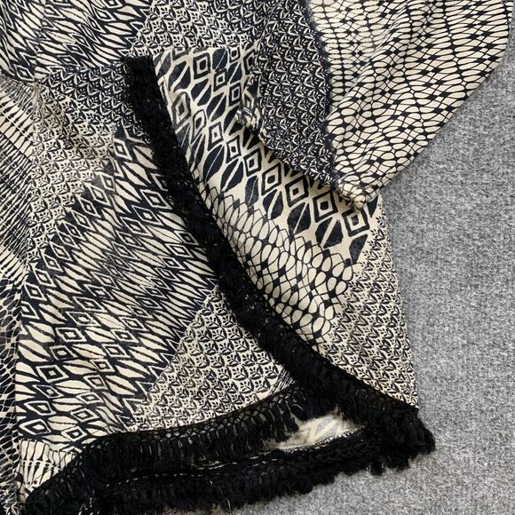 Jessica Simpson Romper Womens M Medium Cream Black Paola Fringe Tassel Flap - Picture 3 of 16